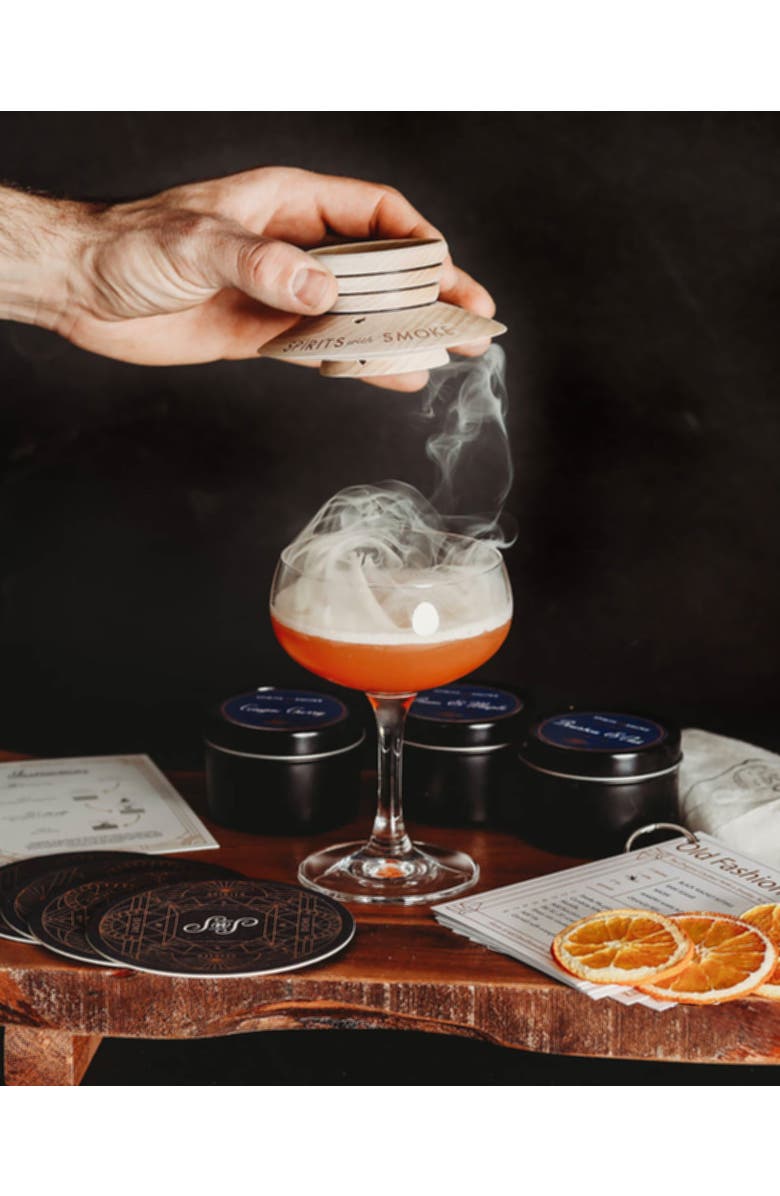 Spirits with Smoke Smoked Craft Cocktail Set for Bourbon, Old Fashioned, Alternate, color, Brown