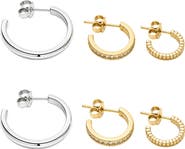 ARGENTO VIVO Set of 3 Huggie Hoop Earrings