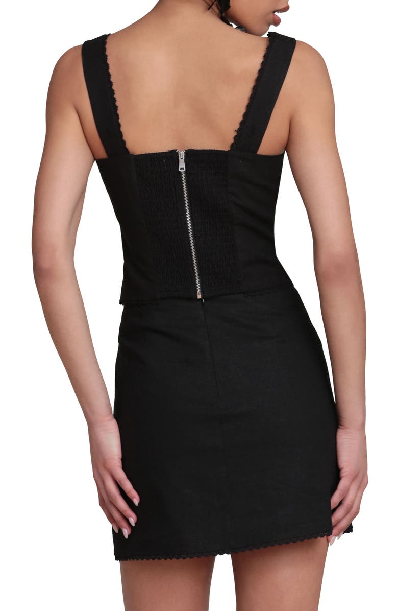 Avec Les Filles Embroidered Corset Tank, Alternate, color, Black