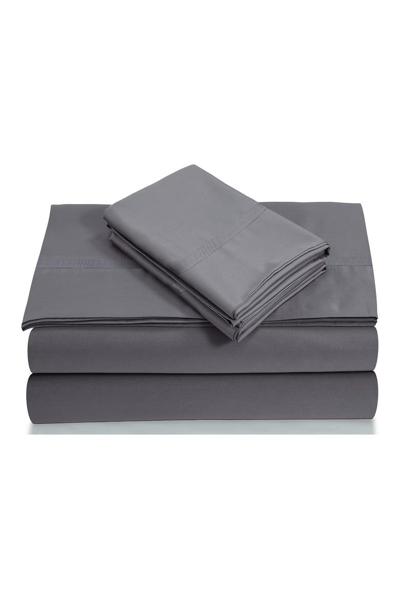 300 Thread Count Cotton Percale Sheet Set, Main, color, GREY