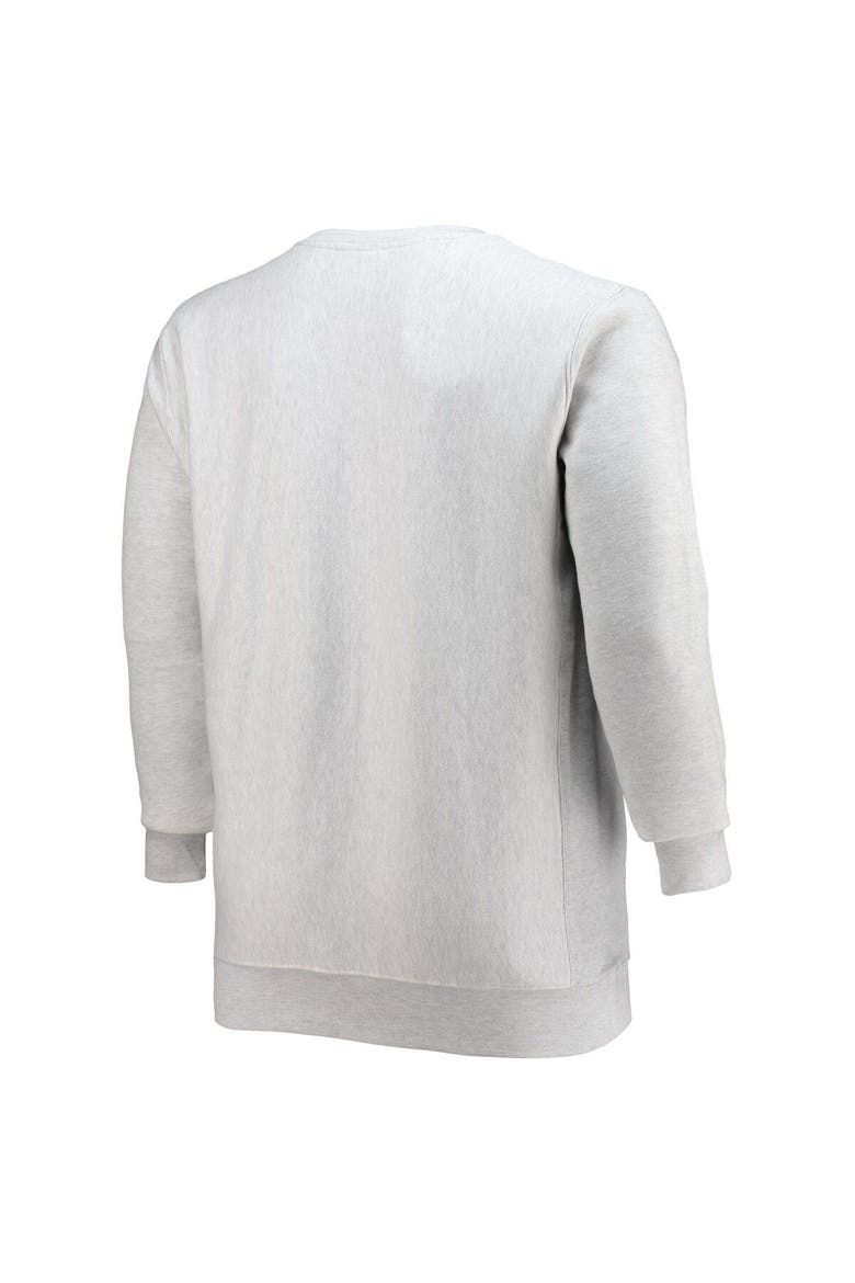 Men's Champion Heathered Gray North Carolina Tar Heels Big & Tall Reverse Weave Fleece Crewneck Pullover Sweatshirt, Alternate, color, Heather Gray