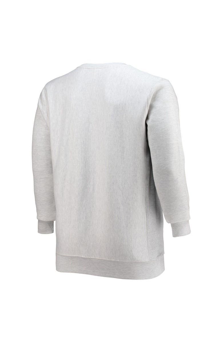 Champion Men's Champion Heathered Gray North Carolina Tar Heels Big & Tall Reverse Weave Fleece Crewneck Pullover Sweatshirt, Alternate, color, Heather Gray