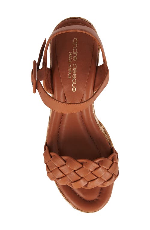 Andre Assous Cecilia Platform Wedge Sandal In Cognac