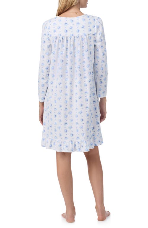 Shop Eileen West Long Sleeve Cotton Jersey Short Nightgown In Dot Bqt