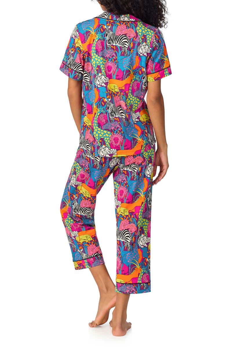 BedHead Pajamas Print Stretch Organic Cotton Jersey Crop Pajamas, Alternate, color,