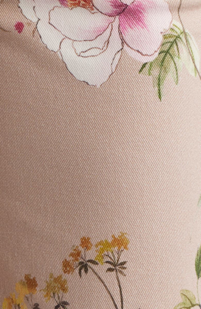 KOBI HALPERIN Leigh Floral Stretch Cotton Twill Pants, Alternate, color, Natural Multi