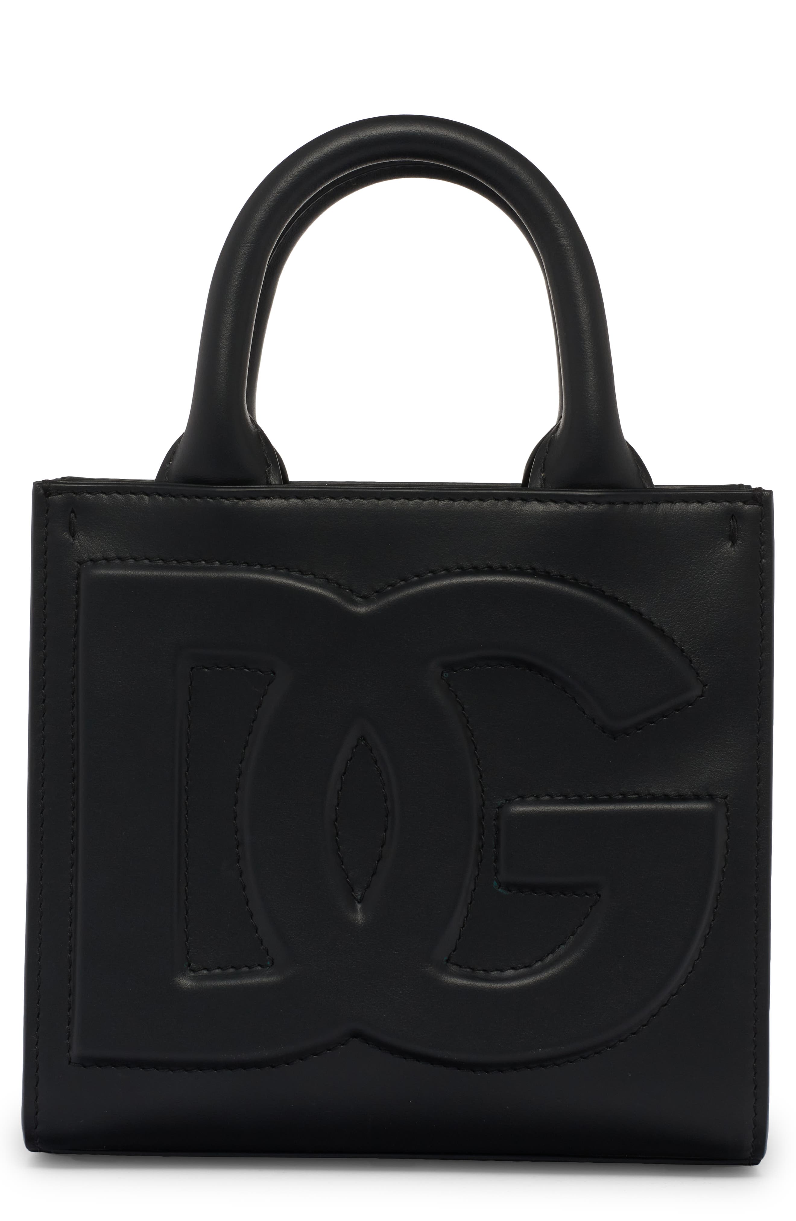 Dolce&Gabbana Mini DG Logo Daily Leather Tote, Main, color, 