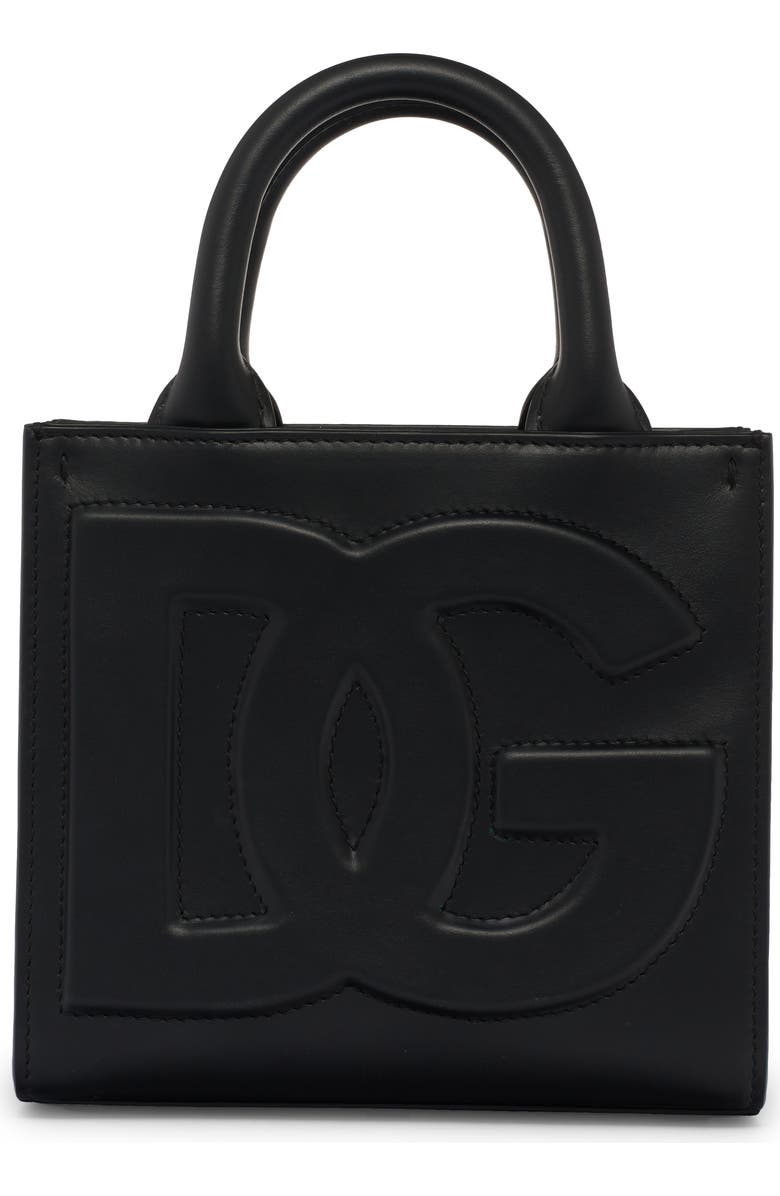 Dolce&Gabbana Mini DG Logo Daily Leather Tote, Main, color,