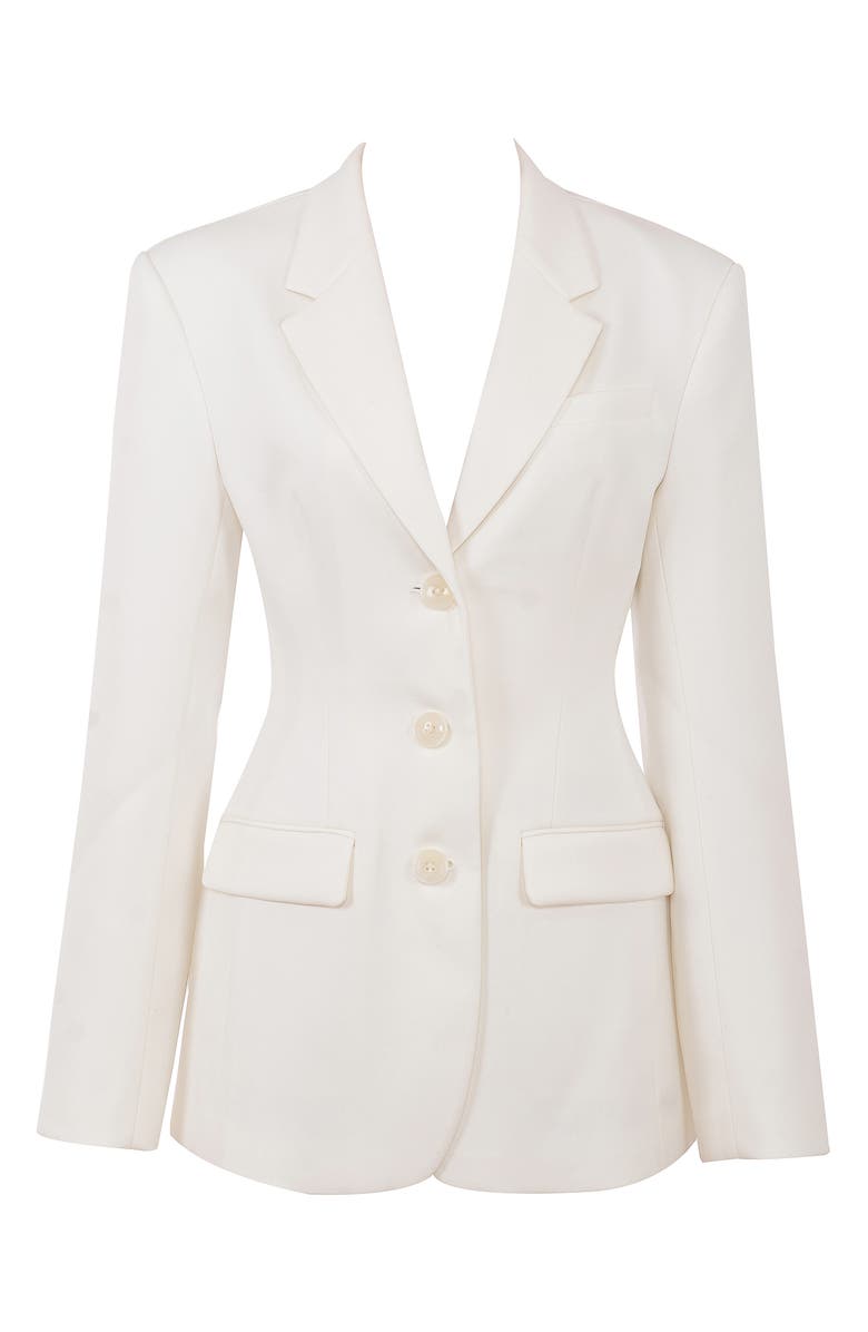 HOUSE OF CB Luella Hourglass Crepe Jacket, Alternate, color, Vintage Ivory