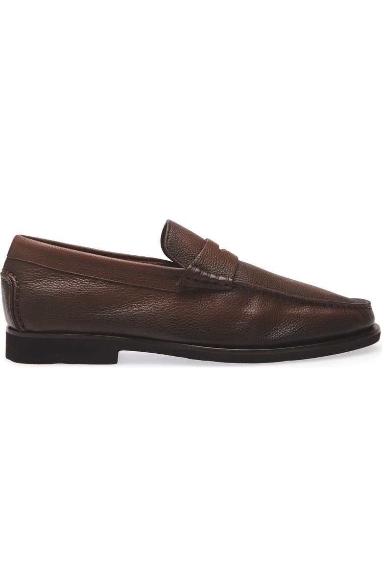 Santoni Ikangia Penny Loafer, Alternate, color, Dark Brown