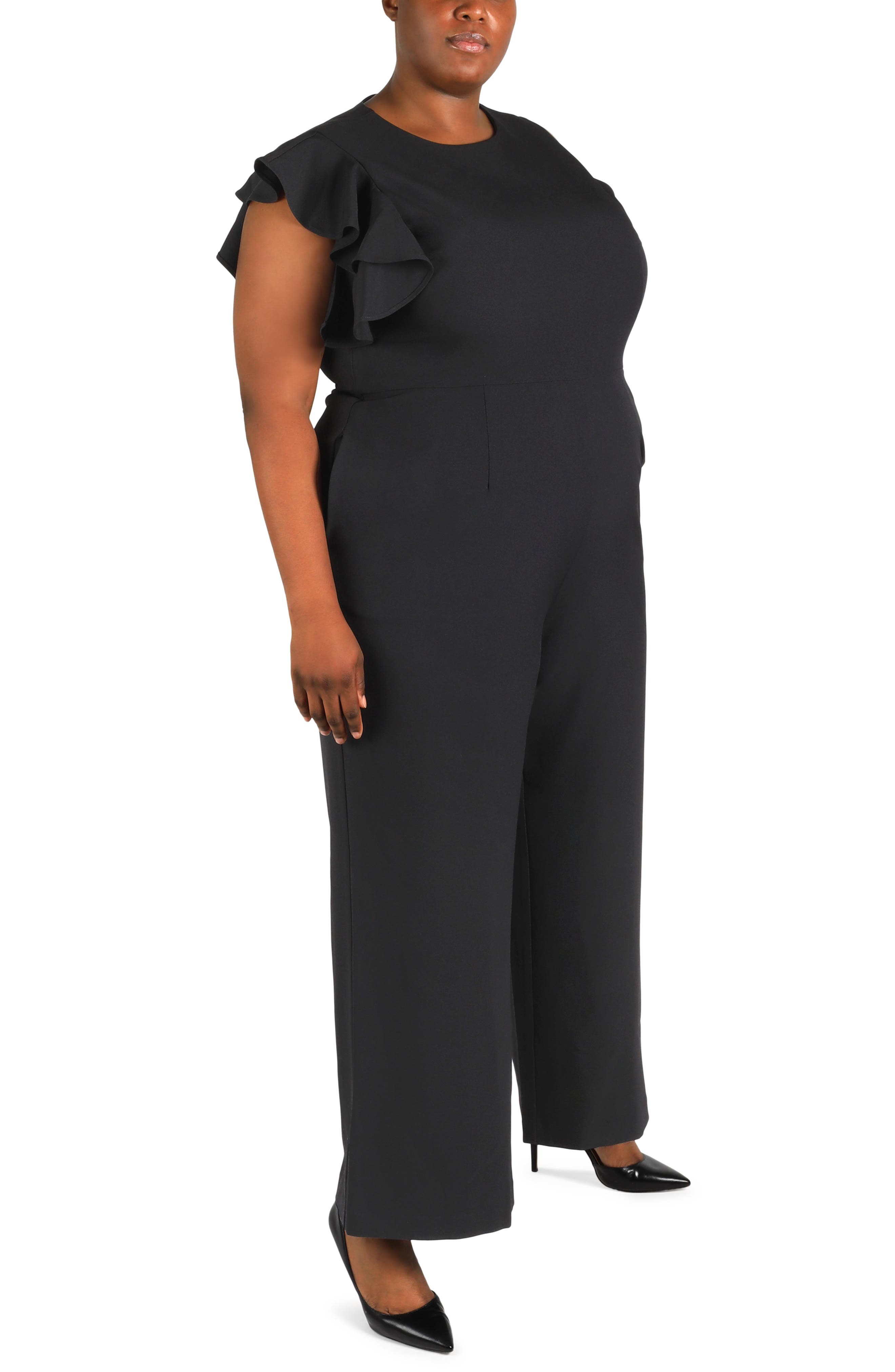 Julia Jordan Ruffle Shoulder Wide Leg Jumpsuit (Women) | Nordstromrack