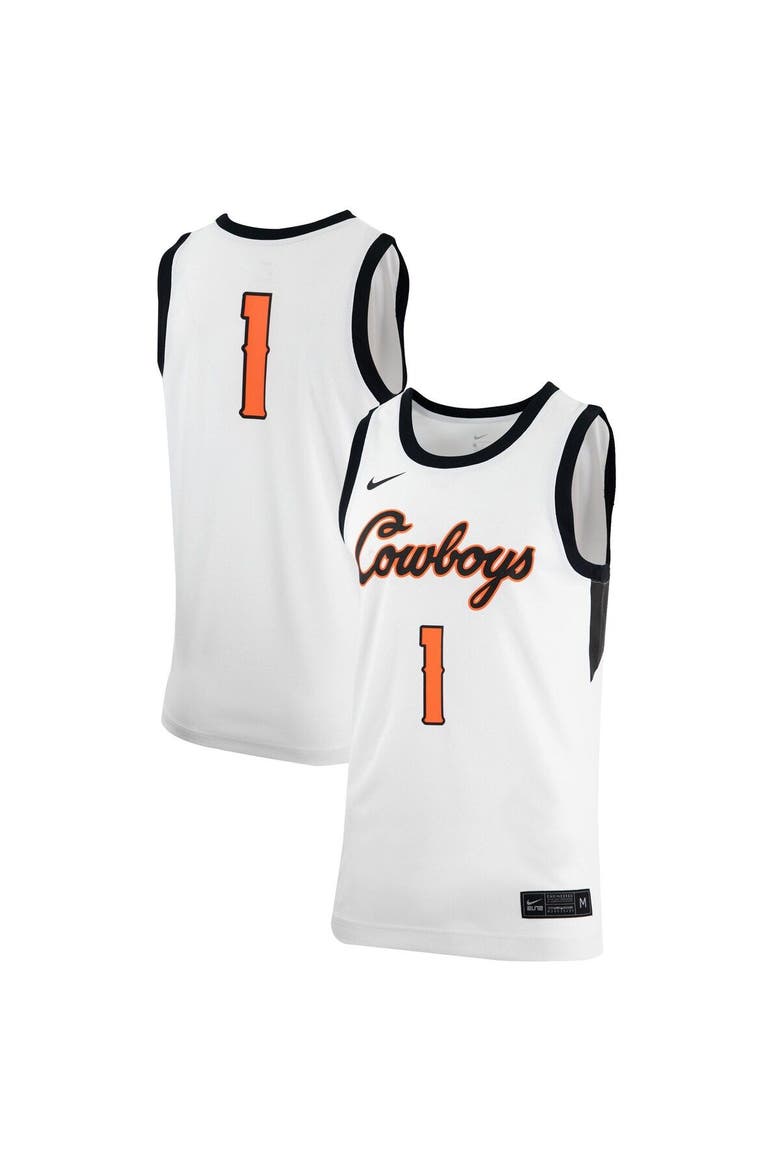 Men's Nike White Oklahoma State Cowboys Retro Replica Basketball Jersey, Main, color, White