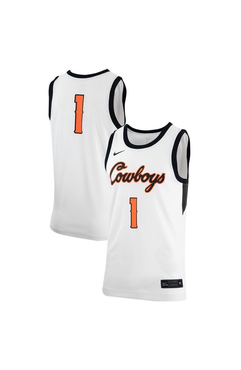 Nike Men's Nike White Oklahoma State Cowboys Retro Replica Basketball Jersey, Main, color, White