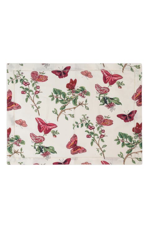 Baudin Butterfly Set of 4 Linen Placemats