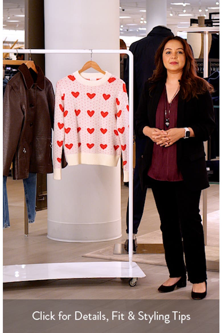Jacquard Heart Crewneck Sweater video