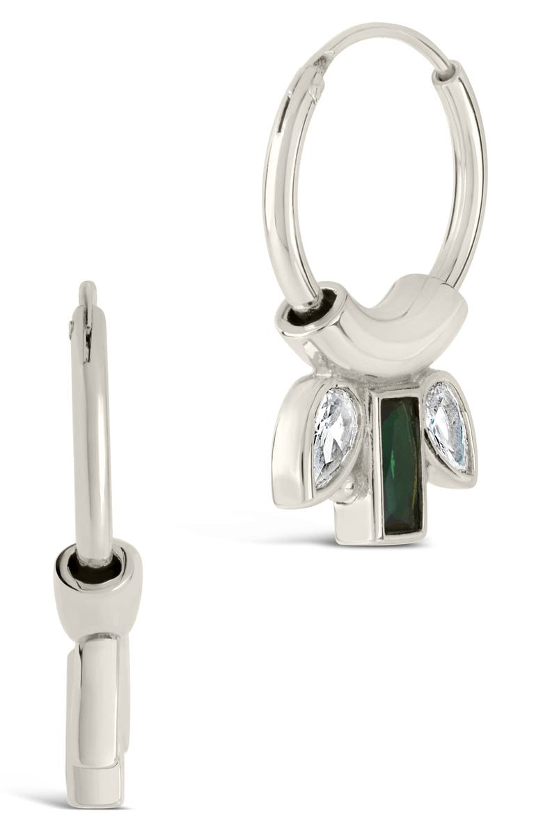 Sterling Forever Helena CZ Hoop Earrings, Main, color, 