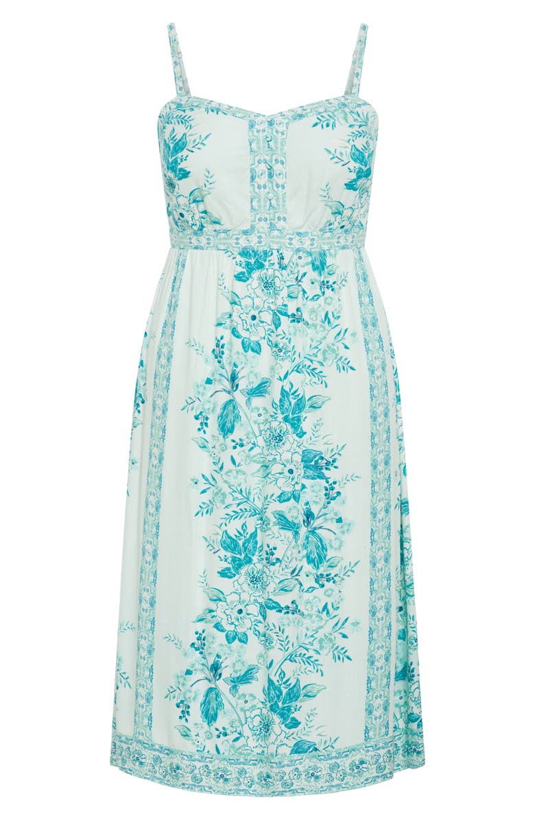 City Chic Pretty Thing Floral Maxi Dress, Alternate, color, Seafoam