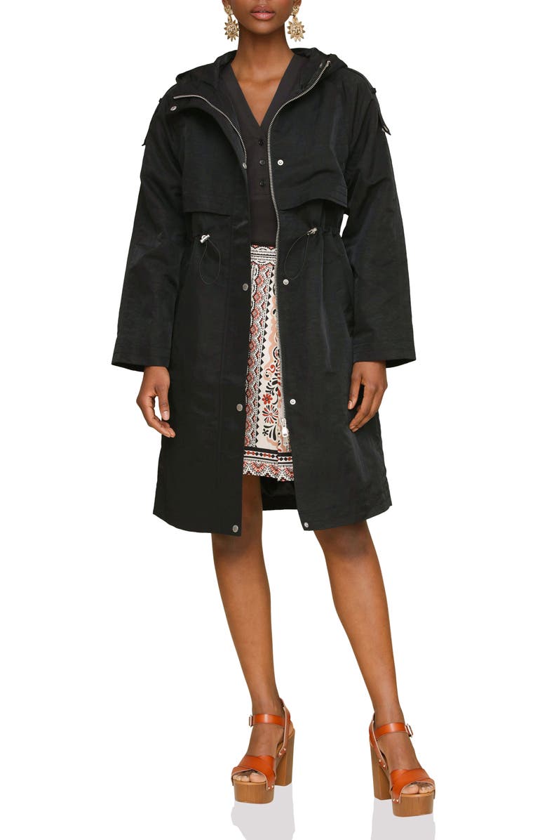 Avec Les Filles Hooded Utility Coat, Alternate, color, Black