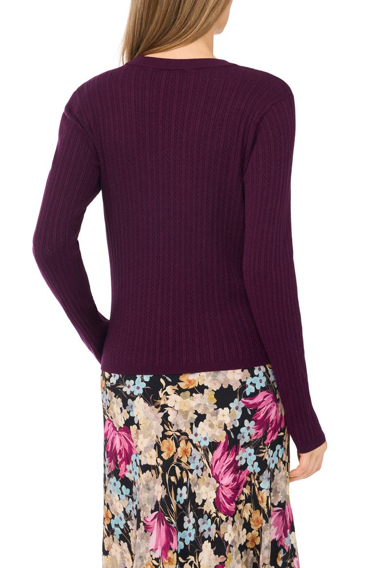 Pointelle Rib Crewneck Sweater, Alternate, color, WINTER BLOOM