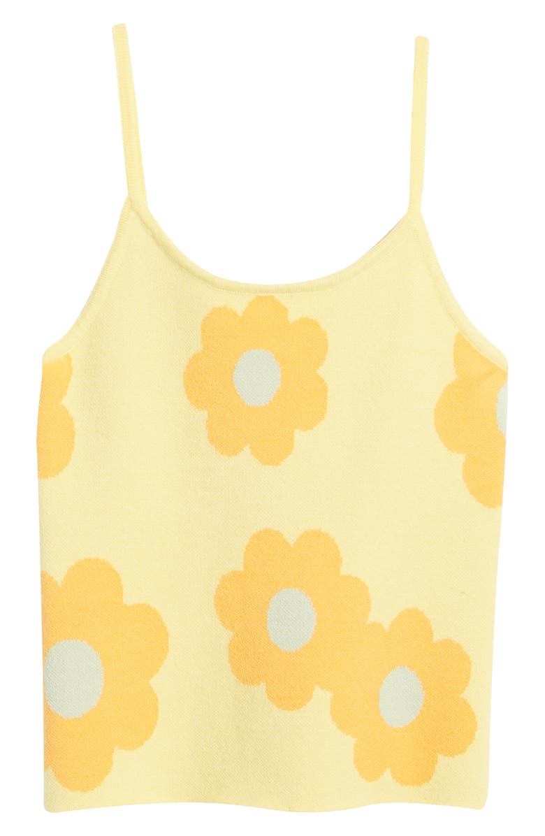 Truce Kids' Jacquard Floral Sweater Camisole, Main, color, Yellow