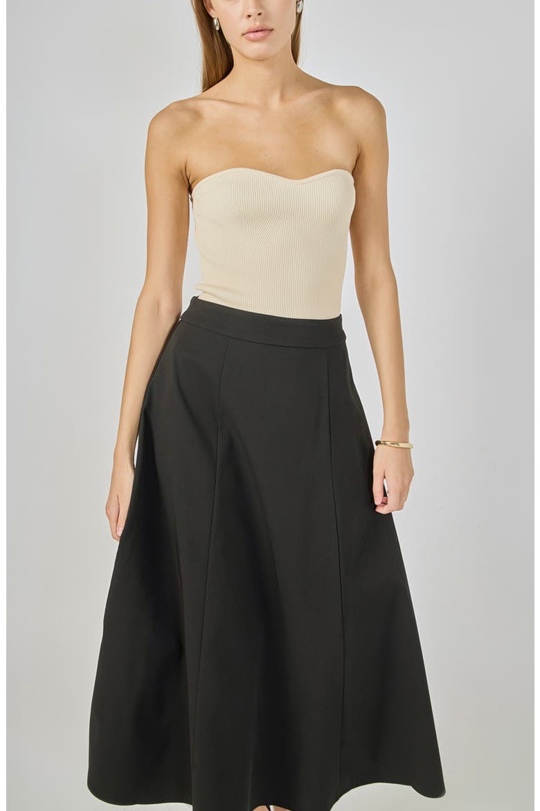 A-Line Midi Skirt, Alternate, color, BLACK