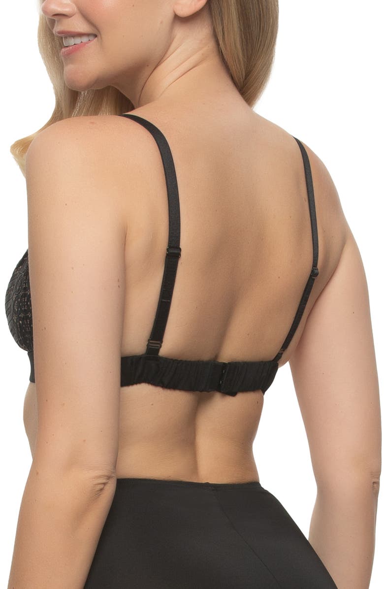 Felina Siren Shimmer Lace Bralette, Alternate, color, Black Shimmer