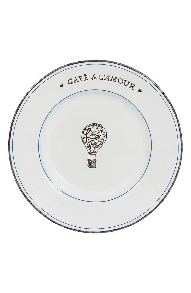 Juliska L'Amour Toujours Dinner Plate, Main, color, Whitewash Black