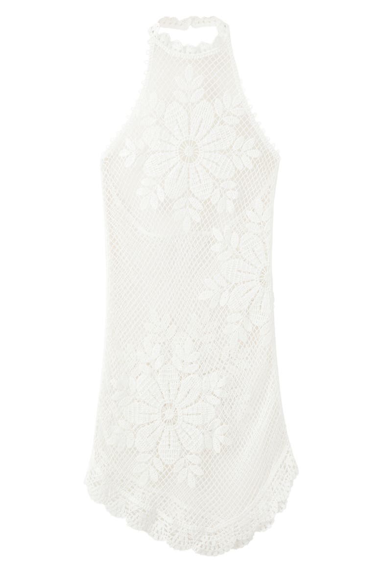 Floral Crocheted Cover-Up Dress, Main, color, WHITE