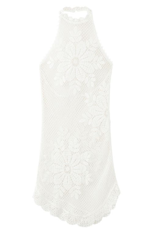 MANGO Floral Crocheted Cover-Up Dress in White at Nordstrom, Size 8