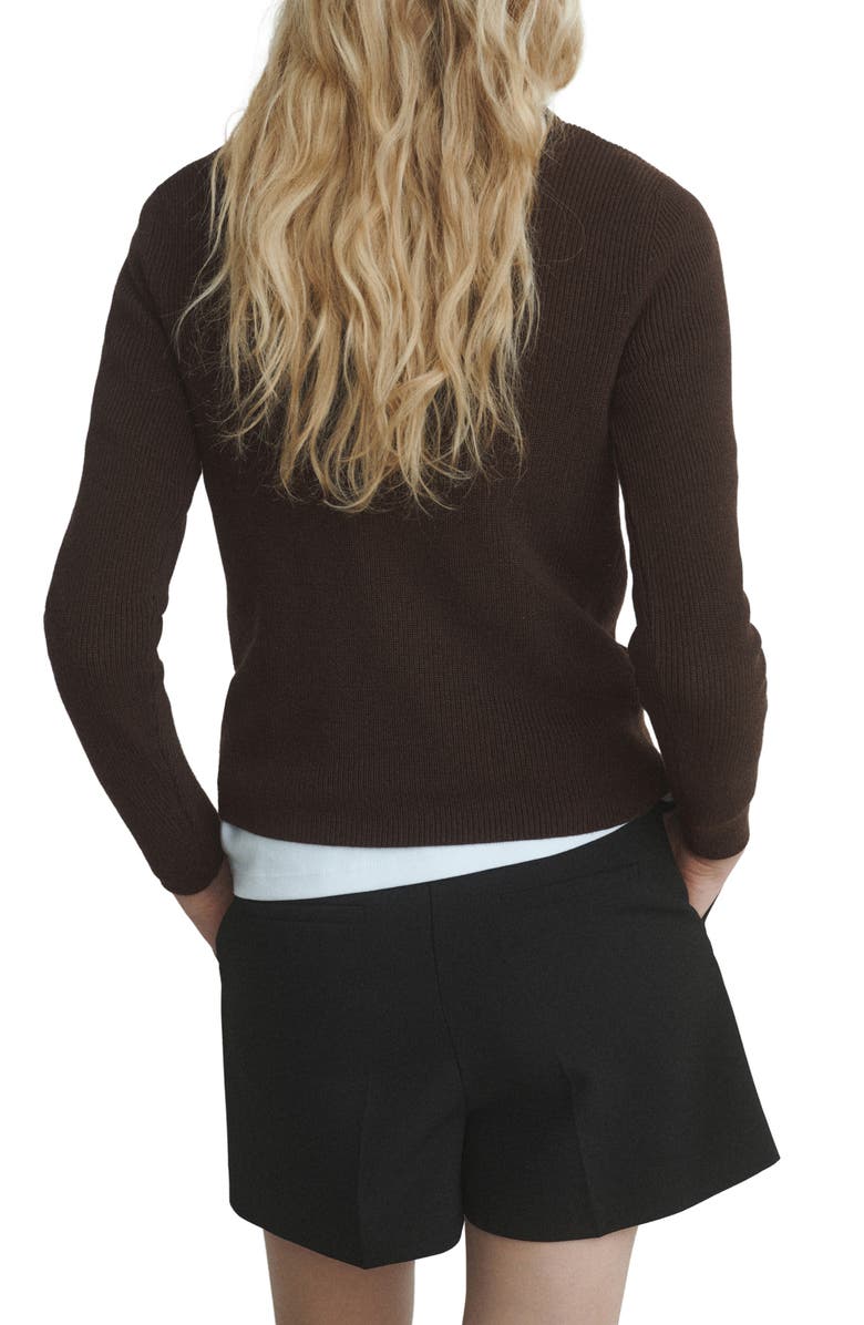 MANGO Asymmetric Neck Sweater, Alternate, color, Chocolate