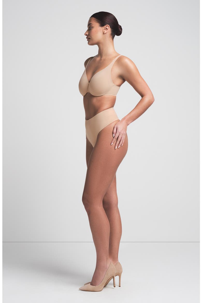 Unlined Full Coverage Bra, Alternate, color, CLAY