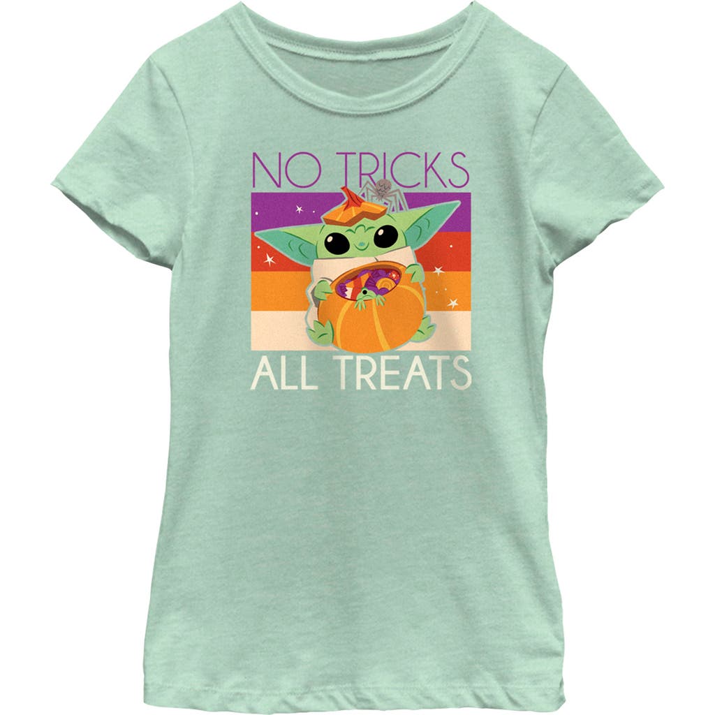 Star Wars: The Mandalorian Girl's Star Wars The Mandalorian All Treats For Grogu  Graphic T-Shirt in Mint  product