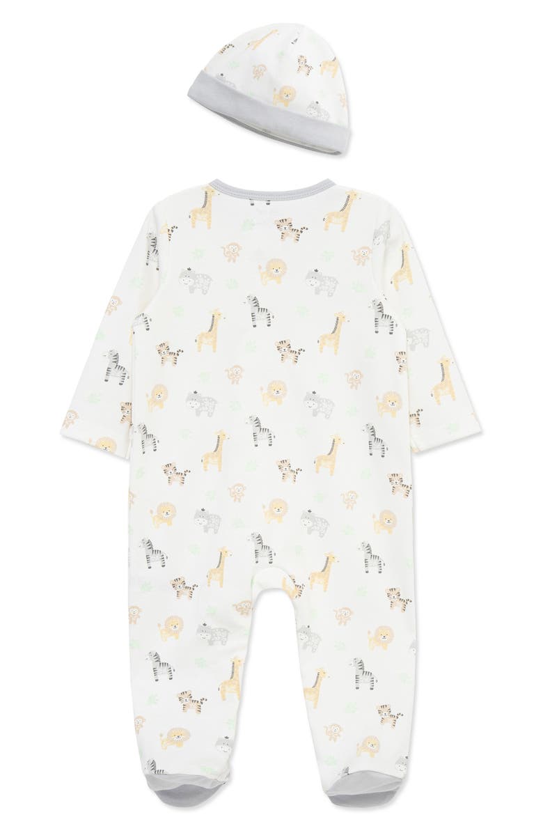 Little Me Cute Safari Footie & Hat Set, Alternate, color, Pink Multi