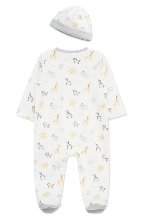 Little Me Cute Safari Footie & Hat Set In Blue
