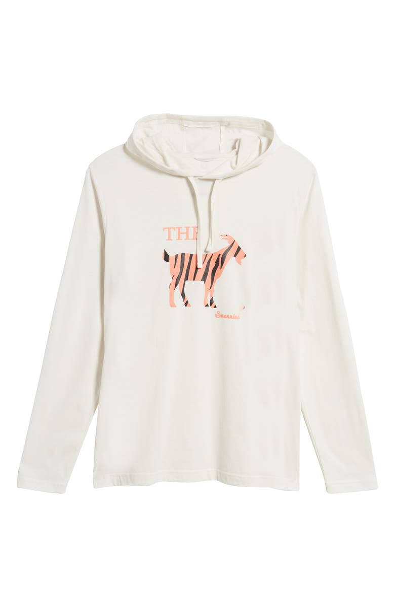 Swannies Tiger Goat Graphic Hoodie, Alternate, color, Vintage-White