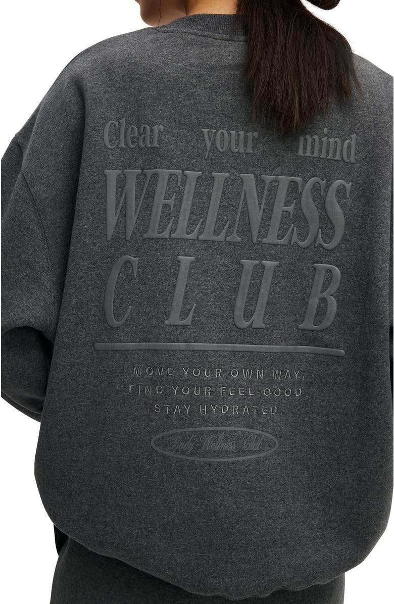 COTTON ON BODY Women's Active Plush Graphic Crew Sweatshirt, Alternate, color, Dark Grey Marle Wellness