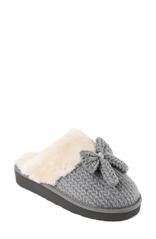 Minnetonka Bowelle Faux Fur Scuff Slipper In Gray