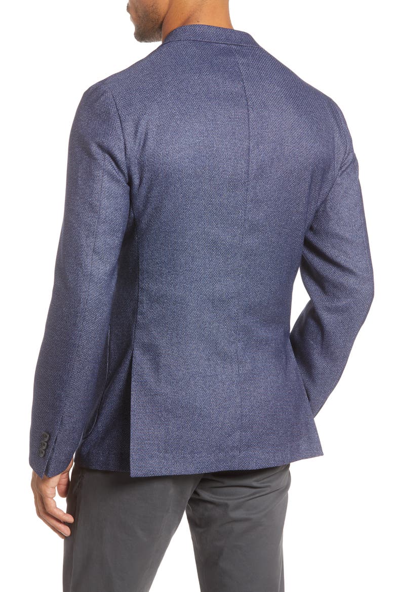 Extra Trim Fit Tweed Sport Coat, Alternate, color, INDIGO WHITE TEXTURE