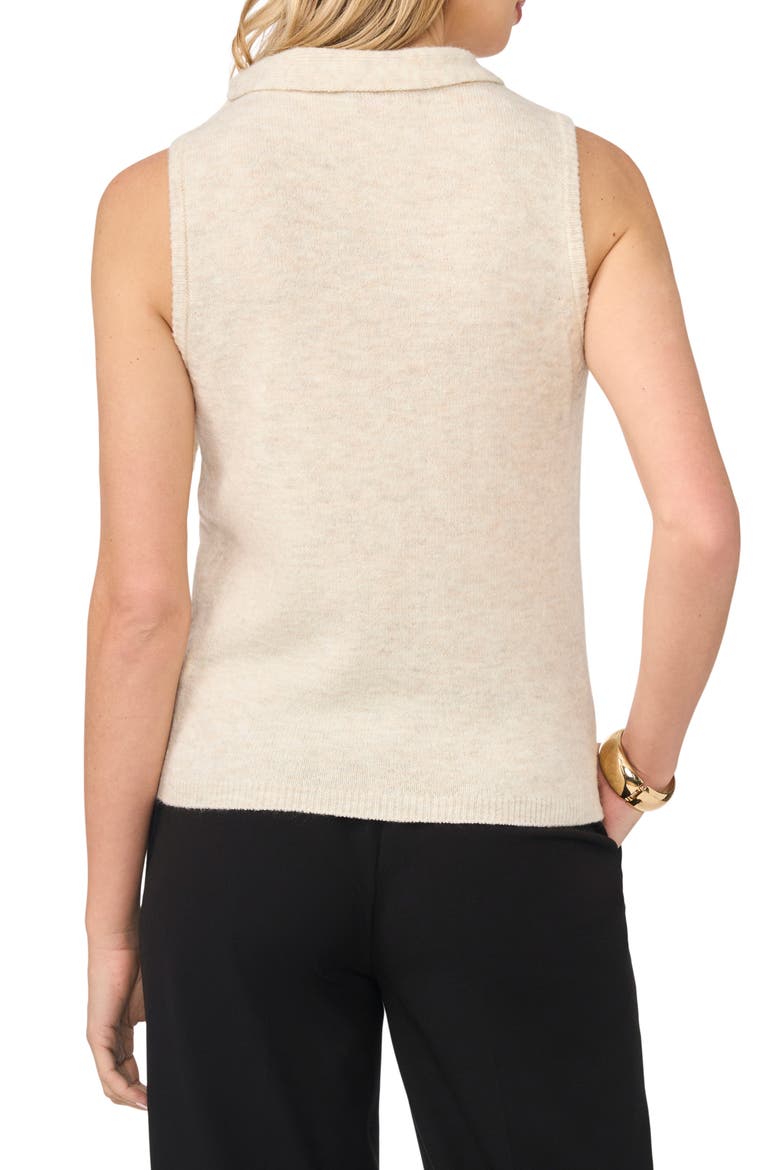 Tie Neck Rib Sleeveless Sweater, Alternate, color, OATMEAL