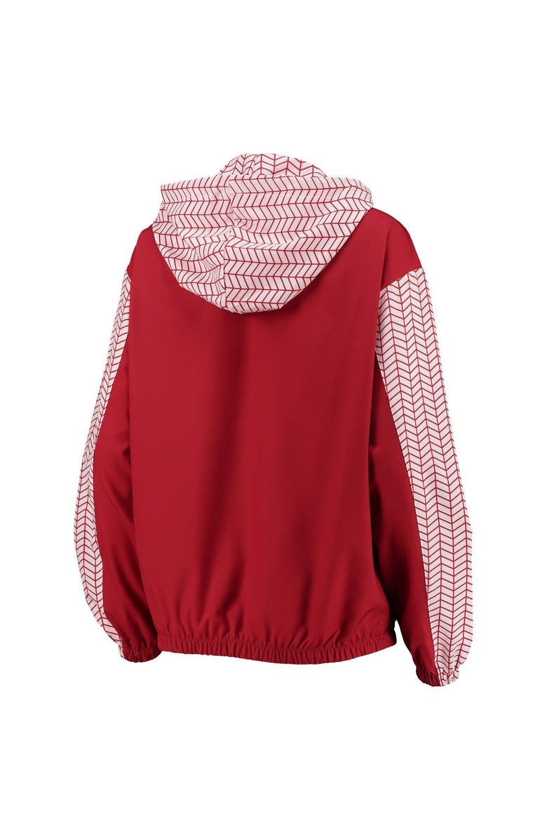 ZOOZATZ Women's ZooZatz Crimson Alabama Crimson Tide Chevron Swishy Quarter-Zip Hoodie Jacket, Alternate, color, 