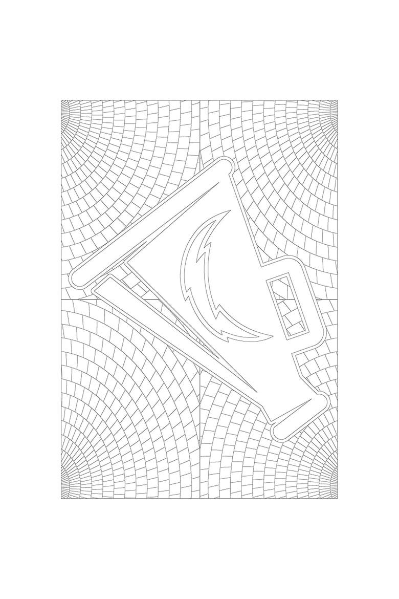 In the Sports Zone NFL Adult Coloring Book, Los Angeles Chargers, Alternate, color, Multicolored