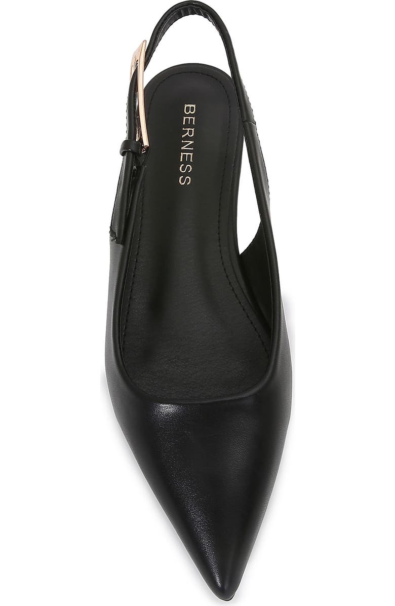 BERNESS Caitriona Pointed Toe Slingback Flat, Alternate, color, Black Lea