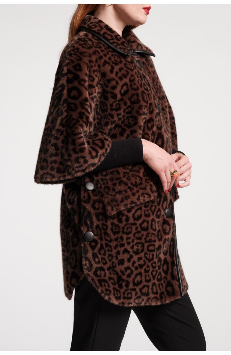 Frances Valentine Nico Poncho Jaguar Faux Fur, Alternate, color, 
