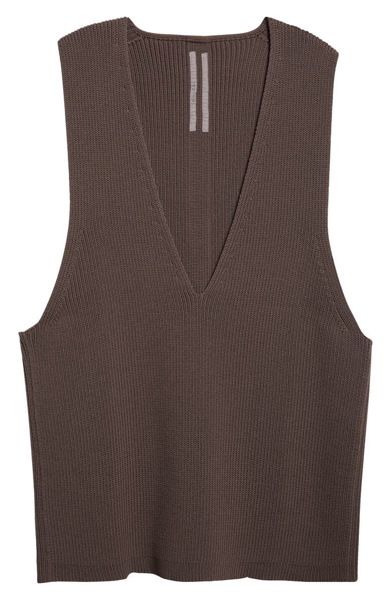 Rick Owens Virgin Wool V-Neck Sweater Vest, Alternate, color, Darkdust