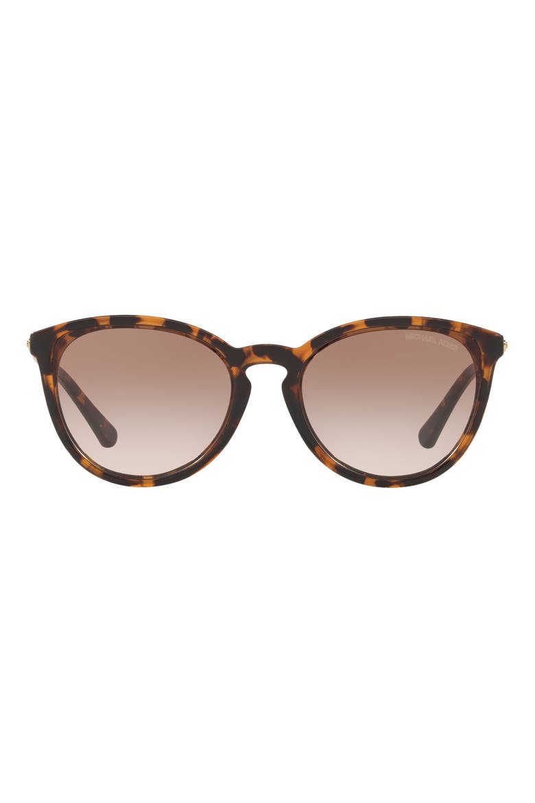 56mm Gradient Round Sunglasses, Main, color, DARK TORTOISE