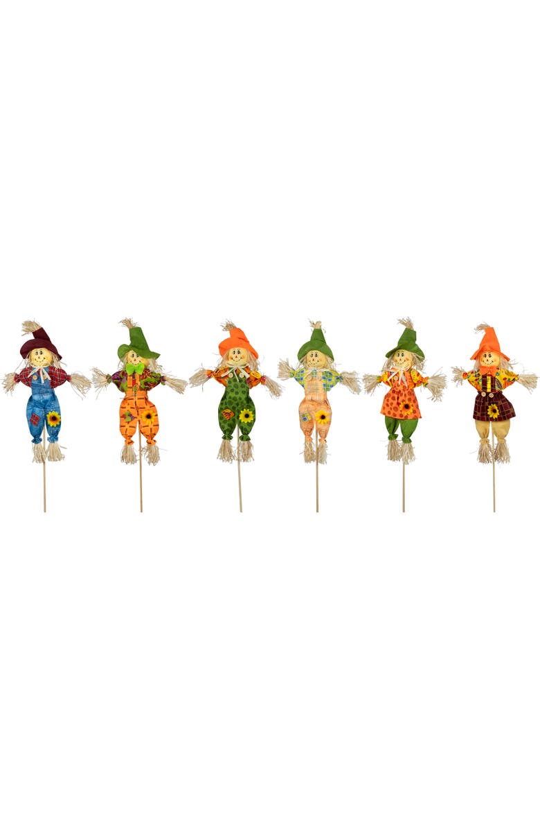 Northlight Scarecrow Fall Harvest Picks - 24" - Set of 6, Alternate, color, Multi