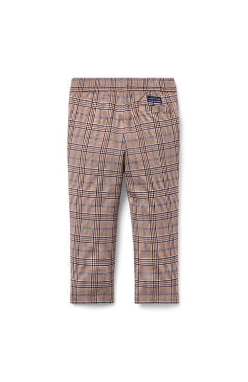 Janie And Jack Plaid Pull-on Pant In Brown