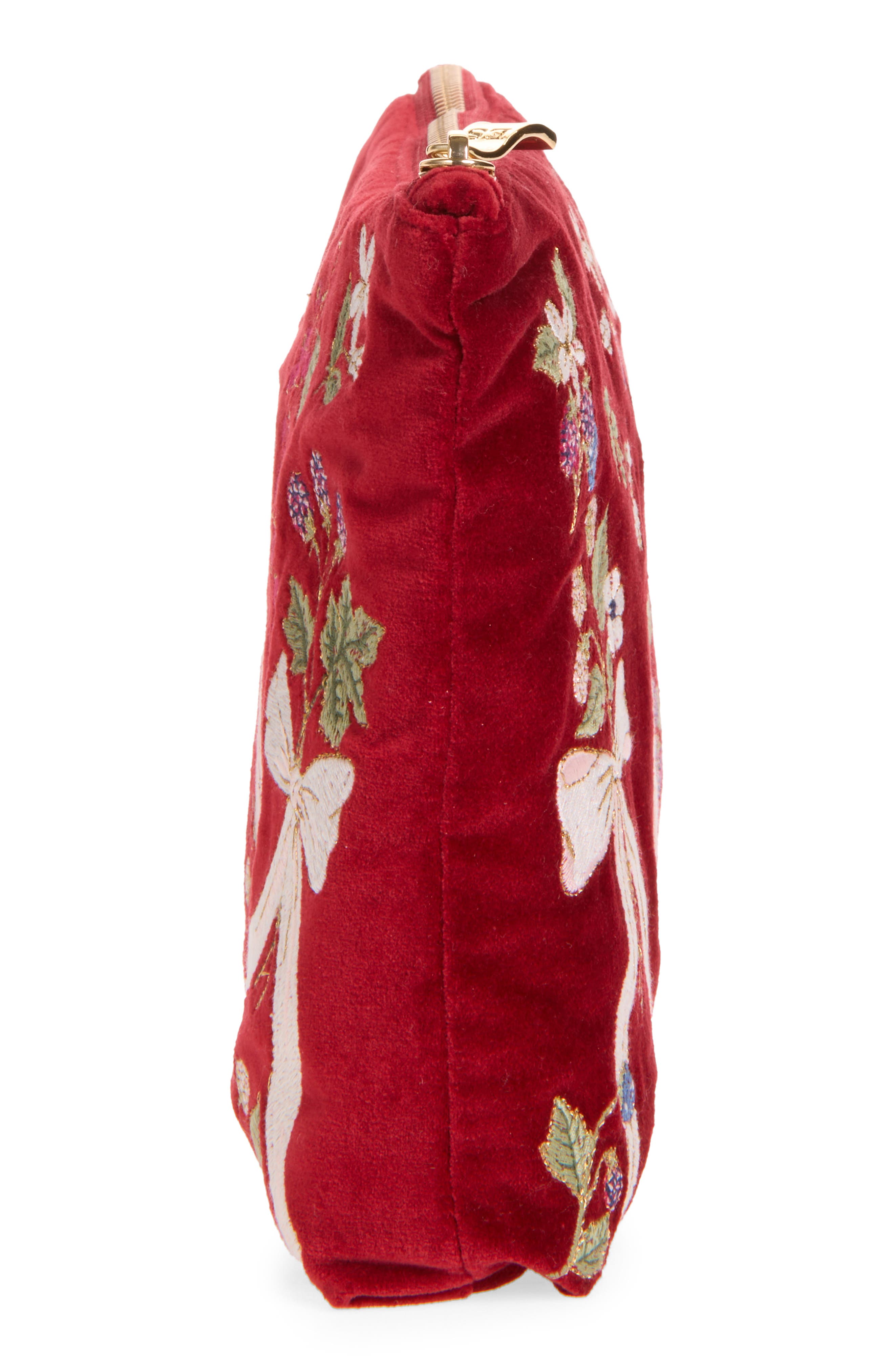 Berries & Bows Everyday Pouch, Alternate, color, ROUGE