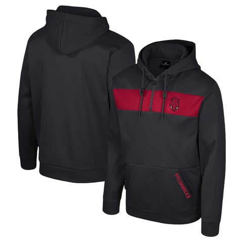Men's Colosseum  Black Arkansas Razorbacks Quarter-Zip Hoodie