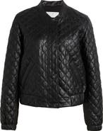 Caslon® Quilted Leather Jacket